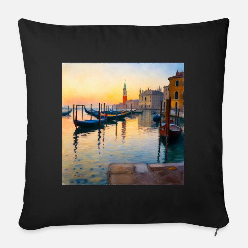 Venedig - Sofakissenbezug 45 x 45 cm - Schwarz