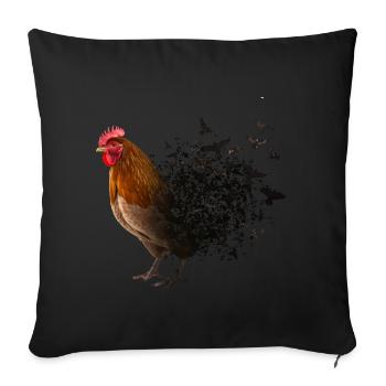 Chicken - Sofa pillowcase 17,3'' x 17,3'' (45 x 45 cm) - black - Front