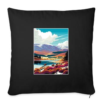 Cairngorms Scotland Vintage Travel Poster Souvenir - Sofa pillowcase 17,3'' x 17,3'' (45 x 45 cm) - black - Front