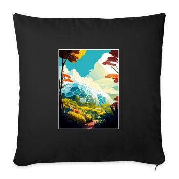 Eden Project England Vintage Travel Poster WPA Art - Sofa pillowcase 17,3'' x 17,3'' (45 x 45 cm) - black - Front