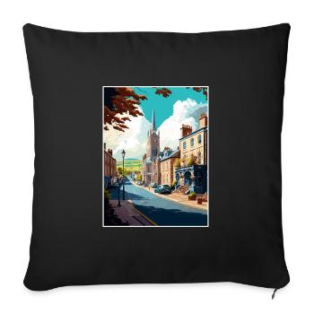 Ulverston Decoration Vintage Travel Poster WPA Art - Sofa pillowcase 17,3'' x 17,3'' (45 x 45 cm) - black - Front
