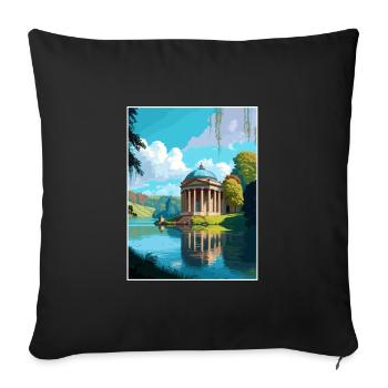 Stourhead Decoration Vintage Travel Poster WPA Art - Sofa pillowcase 17,3'' x 17,3'' (45 x 45 cm) - black - Front