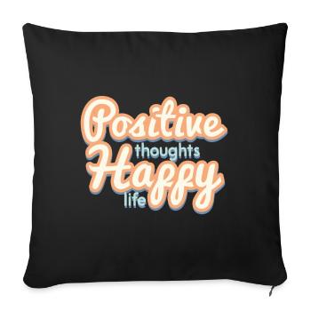 Positive - Sofa pillowcase 17,3'' x 17,3'' (45 x 45 cm) - black - Front
