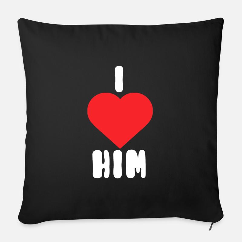 Je l’aime - Housse de coussin décorative 45 x 45 cm - noir