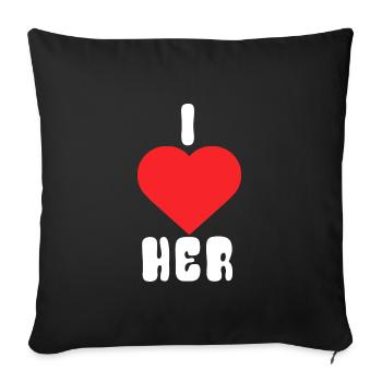 Je l’aime - Housse de coussin décorative 45 x 45 cm - noir - Devant
