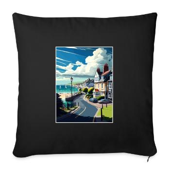 Lyme Regis England Vintage Travel Poster Souvenir - Sofa pillowcase 17,3'' x 17,3'' (45 x 45 cm) - black - Front