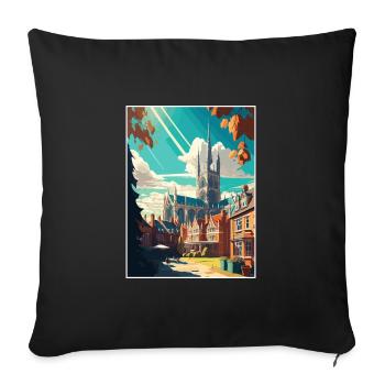 Winchester Angleterre Affiche de voyage vintage souvenir - Housse de coussin décorative 45 x 45 cm - noir - Devant