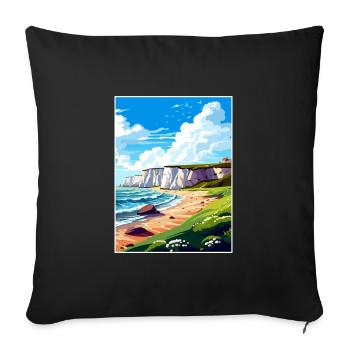 Dover England Kent Vintage Reiseposter Souvenir - Sofakissenbezug 45 x 45 cm - Schwarz - Vorne