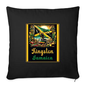 Jamaïque Kingston Reggae Design - Housse de coussin décorative 45 x 45 cm - noir - Devant