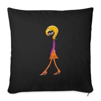 Diva Gribouillante Fantaisiste - Housse de coussin décorative 45 x 45 cm - noir - Devant