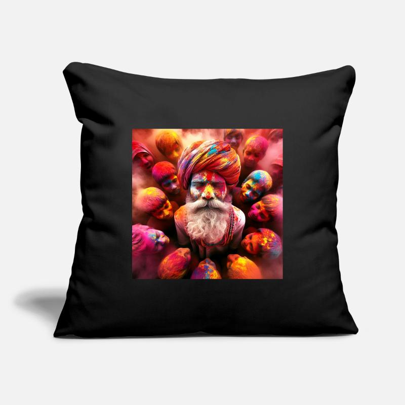 Fêtes des couleurs Holi Inde Housse de coussin décorative 45 x 45 cm
