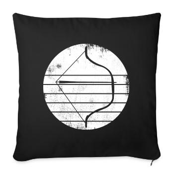 Bogen und Pfeil Skizze - Sofakissenbezug 45 x 45 cm - Schwarz - Vorne