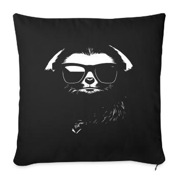 Sloths Anime Sloth Manga Sloth Sunglasses - Sofa pillowcase 17,3'' x 17,3'' (45 x 45 cm) - black - Front