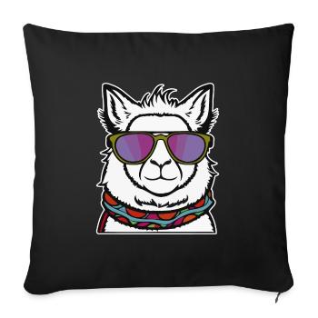 Lama cool - Housse de coussin décorative 45 x 45 cm - noir - Devant