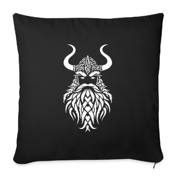 Viking warrior head - Sofa pillowcase 17,3'' x 17,3'' (45 x 45 cm) - black - Front