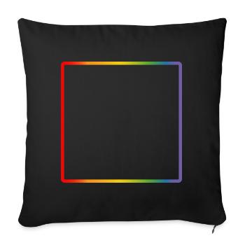 Regenbogen Rahmen LGBT DEMO - Sofakissenbezug 45 x 45 cm - Schwarz - Vorne