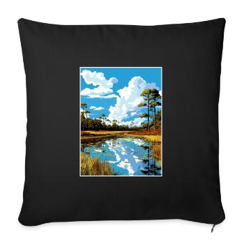 John Pennekamp State Park Florida Travel Poster - Sofa pillowcase 17,3'' x 17,3'' (45 x 45 cm) - black - Front