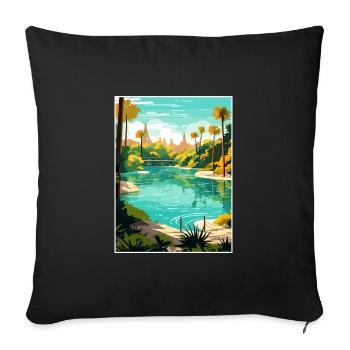 Rainbow Springs State Park Florida Travel Poster - Sofa pillowcase 17,3'' x 17,3'' (45 x 45 cm) - black - Front