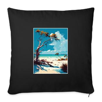 Honeymoon Islands State Park Florida Travel Poster - Sofa pillowcase 17,3'' x 17,3'' (45 x 45 cm) - black - Front