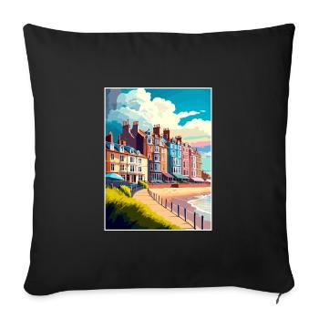 Cromer England Vintage Reiseposter WPA Souvenir - Sofakissenbezug 45 x 45 cm - Schwarz - Vorne