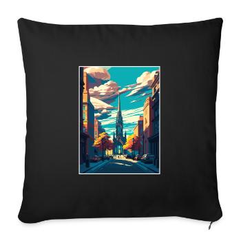Glasgow Scotland Vintage Travel Poster Souvenir - Sofa pillowcase 17,3'' x 17,3'' (45 x 45 cm) - black - Front