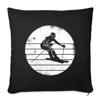 Skier - Sofa pillowcase 17,3'' x 17,3'' (45 x 45 cm) - black - Front