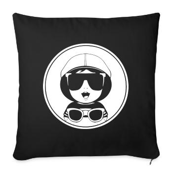 Lustiges Kleinkind mit Sonnenbrille Cooles Baby - Sofakissenbezug 45 x 45 cm - Schwarz - Vorne
