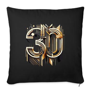 30 ans or moderne 30e cadeau d’anniversaire - Housse de coussin décorative 45 x 45 cm - noir - Devant
