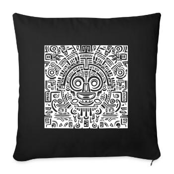 Inca, Aztec, Mayan Pattern, Artwork - Sofa pillowcase 17,3'' x 17,3'' (45 x 45 cm) - black - Front