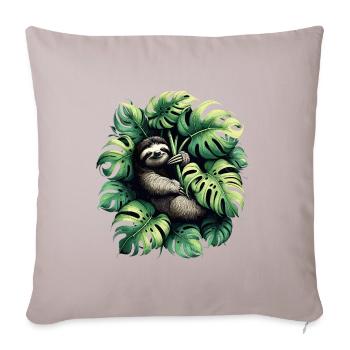 Cadeau de paresseux Monstera deliciosa - Housse de coussin décorative 45 x 45 cm - taupe clair - Devant