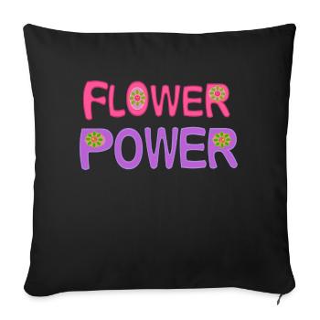 Le pouvoir des fleurs - Housse de coussin décorative 45 x 45 cm - noir - Devant