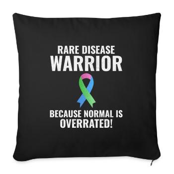 Rare Disease Warrior renforce la sensibilisation - Housse de coussin décorative 45 x 45 cm - noir - Devant