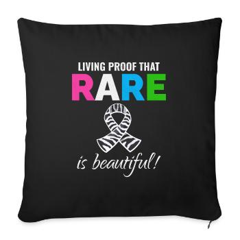 Sensibilisation aux maladies rares Rare is Beautiful - Housse de coussin décorative 45 x 45 cm - noir - Devant