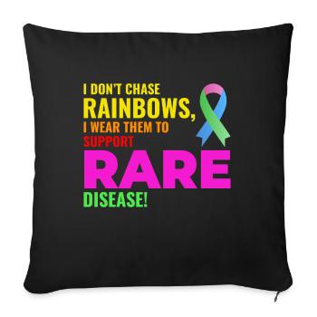 Le soutien arc-en-ciel aux maladies rares sensibilise le public - Housse de coussin décorative 45 x 45 cm - noir - Devant