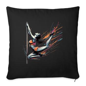 Pole Dance Dynamics Colors Gift - Sofa pillowcase 17,3'' x 17,3'' (45 x 45 cm) - black - Front