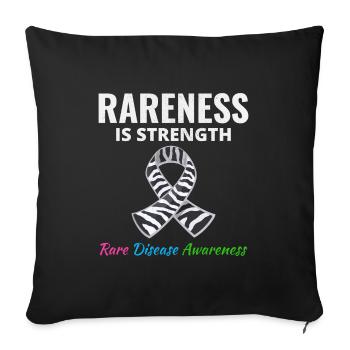 La sensibilisation aux maladies rares fait la force de la rareté - Housse de coussin décorative 45 x 45 cm - noir - Devant