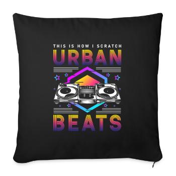 Vinyl Record Disco Rave - Sofa pillowcase 17,3'' x 17,3'' (45 x 45 cm) - black - Front