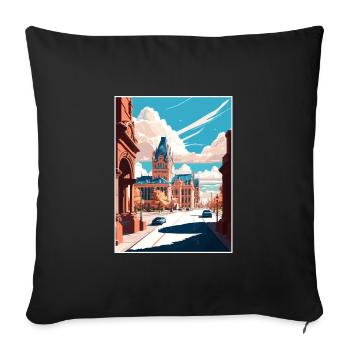 Syracuse New York State Vintage Travel Poster WPA - Sofa pillowcase 17,3'' x 17,3'' (45 x 45 cm) - black - Front