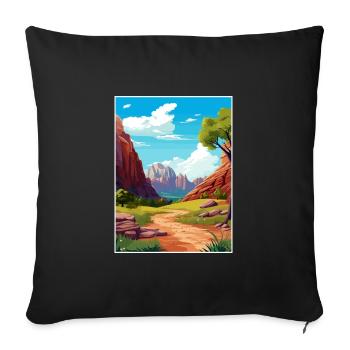 Zion National Park Utah Vintage Travel Poster WPA - Sofa pillowcase 17,3'' x 17,3'' (45 x 45 cm) - black - Front