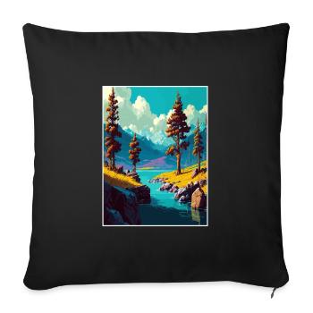 Lake Mammoth Kalifornien Vintage Reiseposter WPA - Sofakissenbezug 45 x 45 cm - Schwarz - Vorne