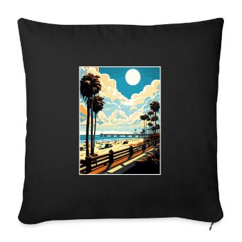 Newport Beach Californie Vintage Voyage Affiche WPA - Housse de coussin décorative 45 x 45 cm - noir - Devant
