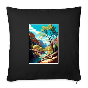 Oak Creek Canyon Arizona Vintage voyage affiche WPA - Housse de coussin décorative 45 x 45 cm - noir - Devant