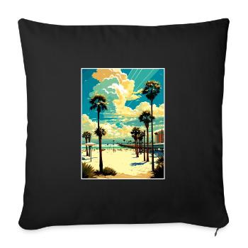 Clearwater Beach Florida Vintage Travel Poster WPA - Sofa pillowcase 17,3'' x 17,3'' (45 x 45 cm) - black - Front