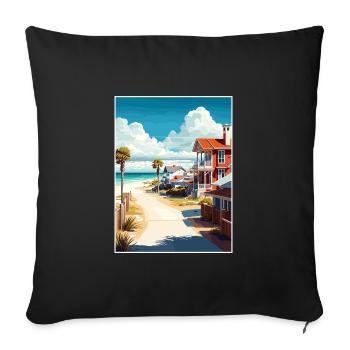Santa Rosa Beach Florida Vintage Travel Poster WPA - Sofa pillowcase 17,3'' x 17,3'' (45 x 45 cm) - black - Front