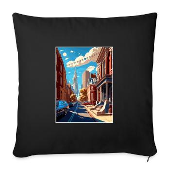 Philadelphia Pennsylvania Vintage Travel Poster - Sofa pillowcase 17,3'' x 17,3'' (45 x 45 cm) - black - Front