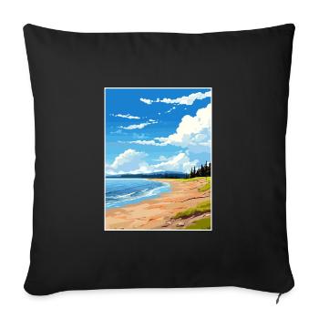 Anchor Point Beach Alaska Affiche de voyage Vintage - Housse de coussin décorative 45 x 45 cm - noir - Devant