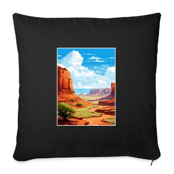 Canyonlands National Park Vintage Travel Poster - Sofa pillowcase 17,3'' x 17,3'' (45 x 45 cm) - black - Front