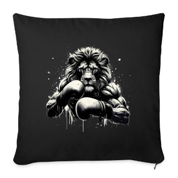 Lion Boxer Fighter Boxing Gift - Sofa pillowcase 17,3'' x 17,3'' (45 x 45 cm) - black - Front