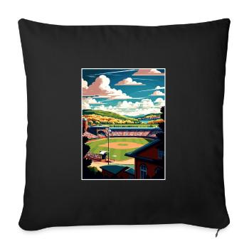 Cooperstown New York State Vintage Travel Poster - Sofa pillowcase 17,3'' x 17,3'' (45 x 45 cm) - black - Front
