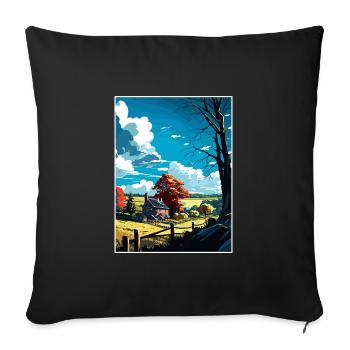 Chester County Pennsylvanie Affiche de voyage vintage - Housse de coussin décorative 45 x 45 cm - noir - Devant